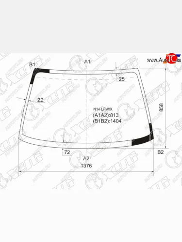 Стекло лобовое Nissan Pulsar 90-94 XYG N14 LFW/X