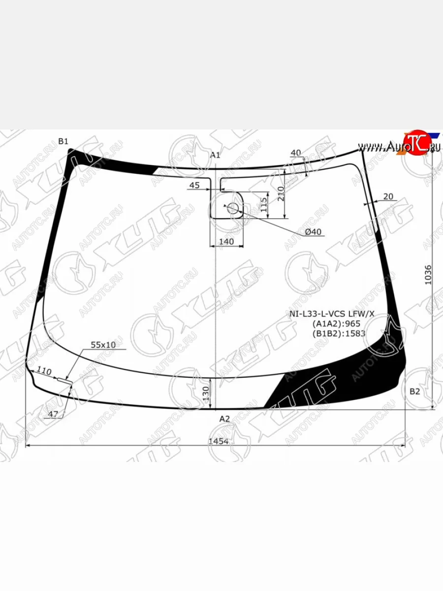 Стекло лобовое (датчик дождя) XYG Nissan Qashqai 1 J10 дорестайлинг (2007-2010) (зеленое)  в Самаре Самарской области