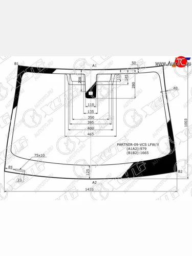 Стекло лобовое (Датчик дождя) Citroen Berlingo 08-22  Peugeot Partner 08-15  Partner Tepee 08-18 XYG PARTNER-09-VCS LFW/X