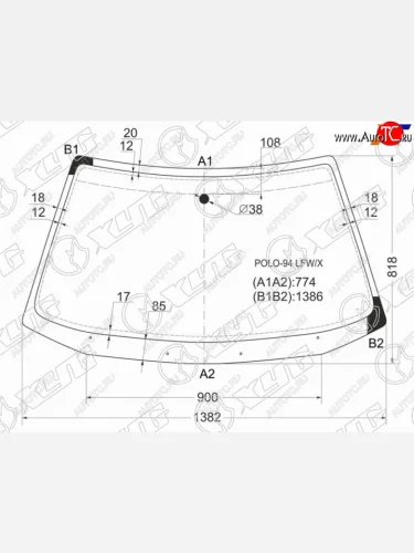 Стекло лобовое VOLKSWAGEN POLO III 35D 94-99                                                        XYG POLO-94 LFW/X
