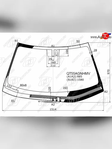 Стекло лобовое (обогрев щеток, датчик дождя) FUYAO (зеленое) Lexus ES350  XV60 (2012-2018) дорестайлинг, рестайлинг