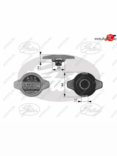 Крышка радиатора TOYOTA HONDA L13L15B20BD16A TOYOTA 1-3ZZ1-2AZ (1,1) GATES RC134