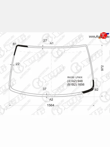 Стекло лобовое Toyota Grand Hiace 99-02  Granvia 95-02 XYG RH180 LFW/X