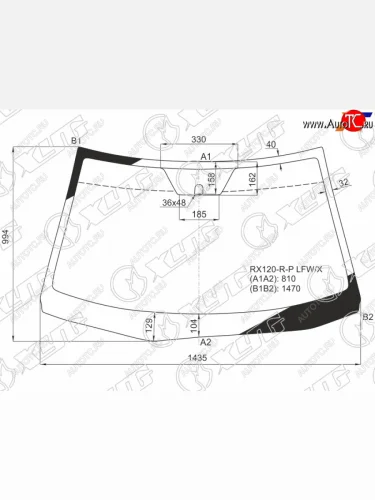 Стекло лобовое Toyota Mark X 04-09 XYG RX120-R-P LFW/X