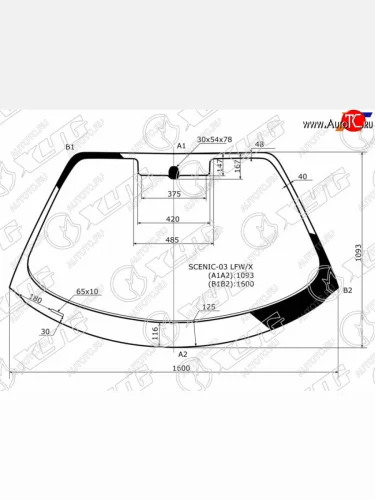 Стекло лобовое Renault Grand Scenic 04-09  Scenic 03-09 XYG SCENIC-03 LFW/X