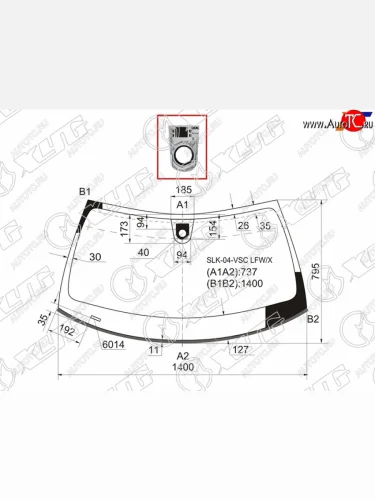 Стекло лобовое (Датчик дождя Молдинг 03.04-06.04) Mercedes-Benz SLK-Class 04-08 XYG SLK-04-VSC LFW/X