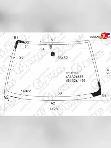 Стекло лобовое XYG (зеленое) Honda Civic  EG (1992-1995) седан