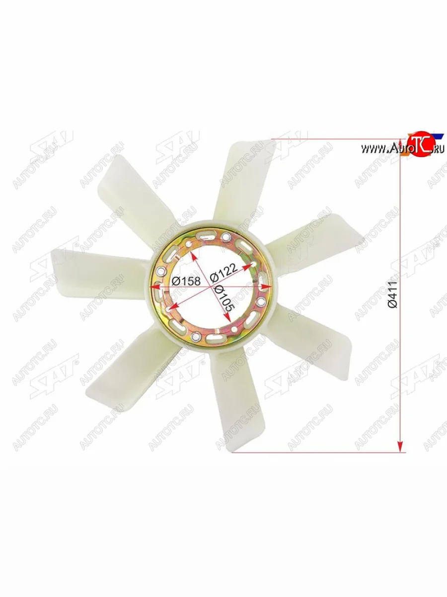 Крыльчатка вентилятора TOYOTA 3B,2-3C#,3S-FE SAT ST-16361-56070  в Самаре Самарской области