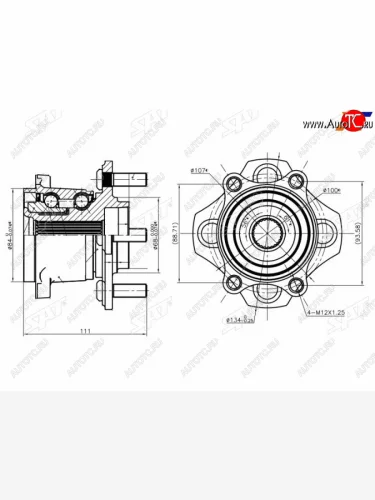 Ступичный узел задн. NISSAN ADSYLPHYCUBEMARCHNOTETIIDAWINGROAD 4WD 05- SAT ST-43202-ED305