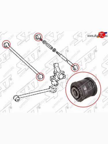 Сайлентблок заднего поперечного рычага TOYOTA CAMRYVISTA 90-94 SAT ST-48725-12200