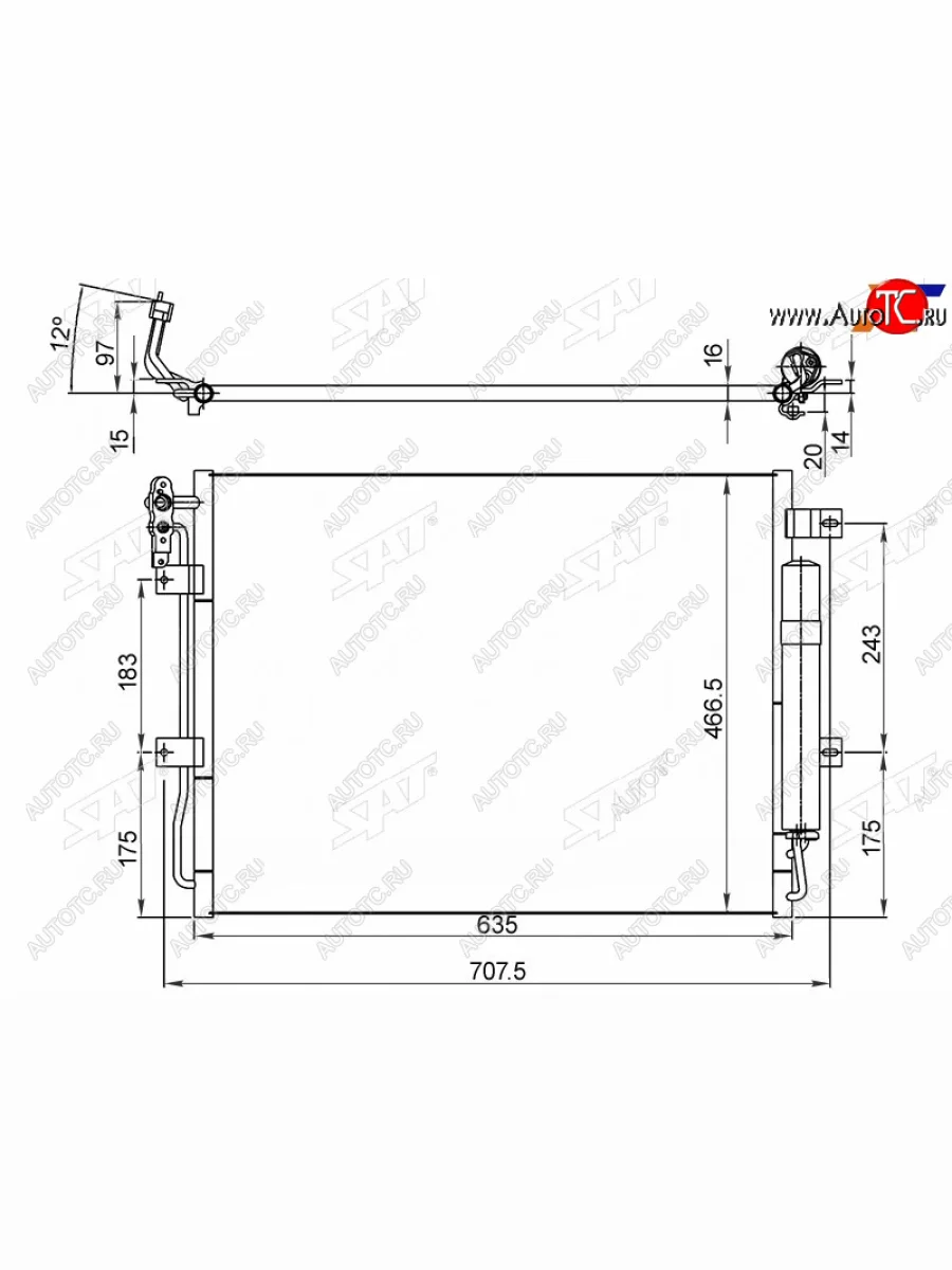 Радиатор кондиционера Land Rover Discovery 09-17  Range Rover Sport 05-13 SAT ST-LR05-394-B0  в Керчи Республика Крым