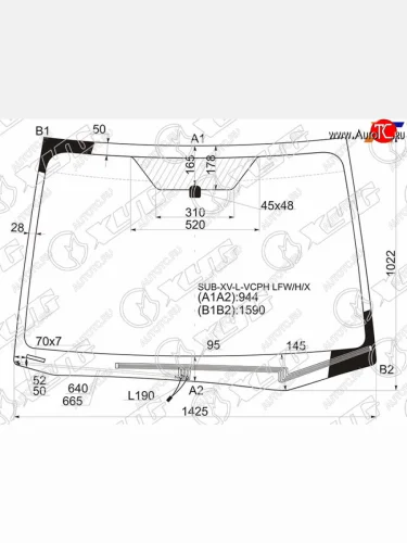 Стекло лобовое (Обогрев щеток) Subaru Impreza 11-16  XV 11-17  Impreza WRX 14-21  Impreza WRX STI XYG SUB-XV-L-VCPH LFW/H/X