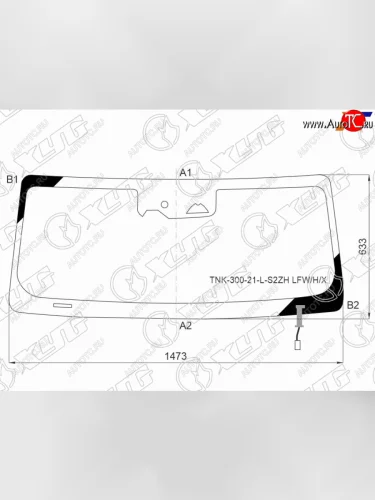 Стекло лобовое (Обогрев щеток Две камеры Датчик дождя) TANK 300 20- XYG TNK-300-21-L-S2ZH LFW/H/X