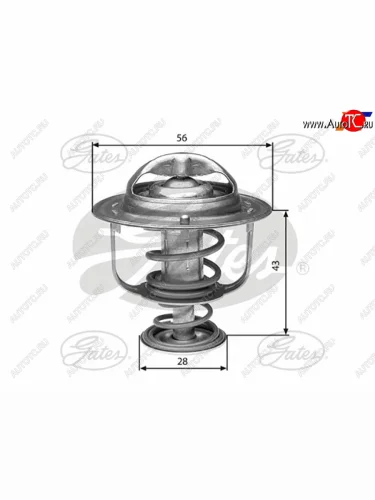 Термостат с прокладкой MITSUBISHI COLTDELICAPAJERORVRLANCERGALANT 6A116A126A134G644G914G93 GATES TH31388G1