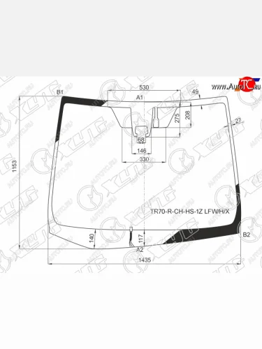 Стекло лобовое (Обогрев щеток Камера Место под датчик запотевания) Toyota Noah 14-17  Voxy 14-17 XYG TR70-R-CH-HS-1Z LFW/H/X