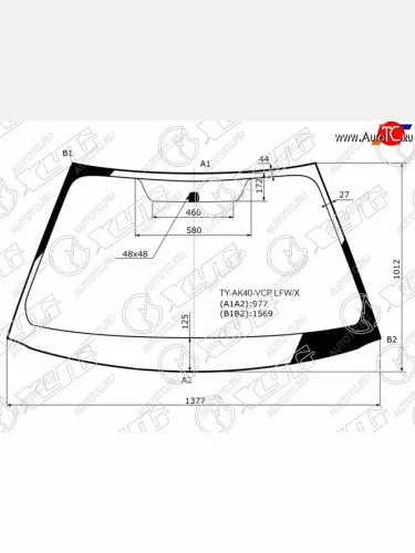 Стекло лобовое Toyota Prius Alpha 11-21  Daihatsu Mebius 13-21 XYG TY-AK40-VCP LFW/X