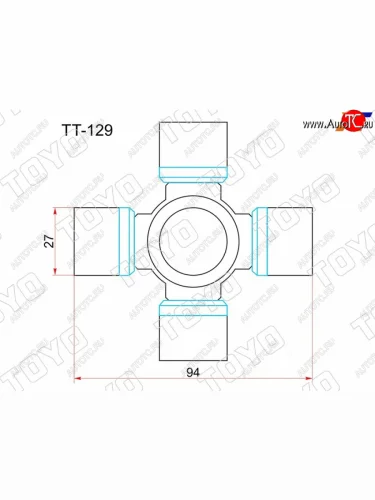 Крестовина карданного вала TOYOTA HILUX 05-12/TUNDRA 99-13/NISSAN PATHFINDER 05-13 TOYO TT-129, tt129 TOYO TT-129