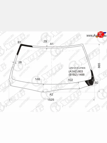 Стекло лобовое Toyota Crown Majesta 95-99 XYG UZS157-R LFW/X