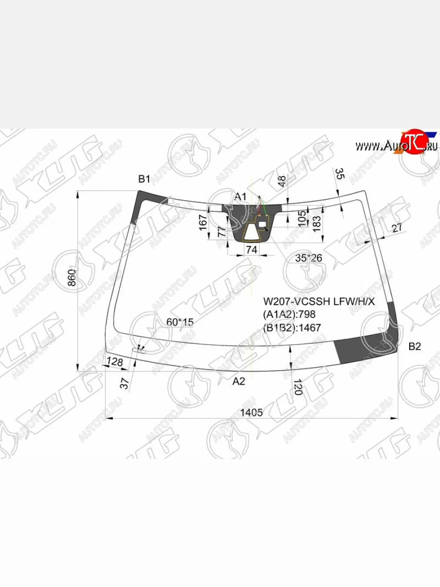 Стекло лобовое (Камера Датчик дождя 2D CPE) Mercedes-Benz C-Class 11-15  E-Class 09-13 XYG W207-VCSSH LFW/H/X  в Керчи Республика Крым