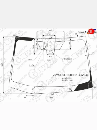Стекло лобовое (Обогрев щеток Одна камера Датчик дождя) Toyota Prius (ZVW50) 15-23                 XYG ZVW50-18-R-CSH-1Z LFW/H/X