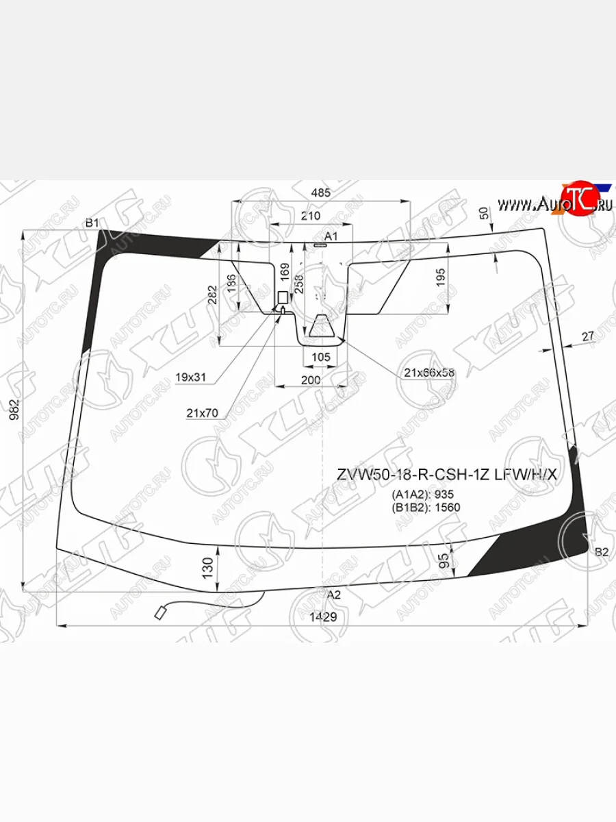 Стекло лобовое (Обогрев щеток Одна камера Датчик дождя) Toyota Prius (ZVW50) 15-23                 XYG ZVW50-18-R-CSH-1Z LFW/H/X  в Керчи Республика Крым