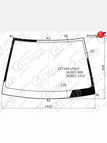 Стекло лобовое Toyota Allion (T240) 01-07  Premio 01-07 XYG ZZT240 LFW/X