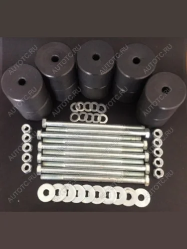 Боди лифт комплект 50 мм УАЗ-452 Буханка капролон (d=60 мм) с креп.(8 болт. М12х130 +2 болта М12х170) черн. Алком 0183