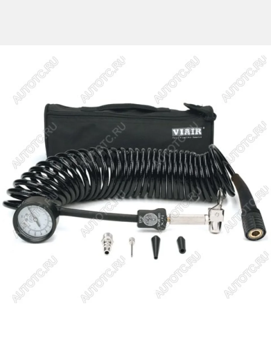 Шланг для подкачки колёс с манометром до 4 атм 7,6м черный армированный VIAIR 00027  в Самаре Самарской области