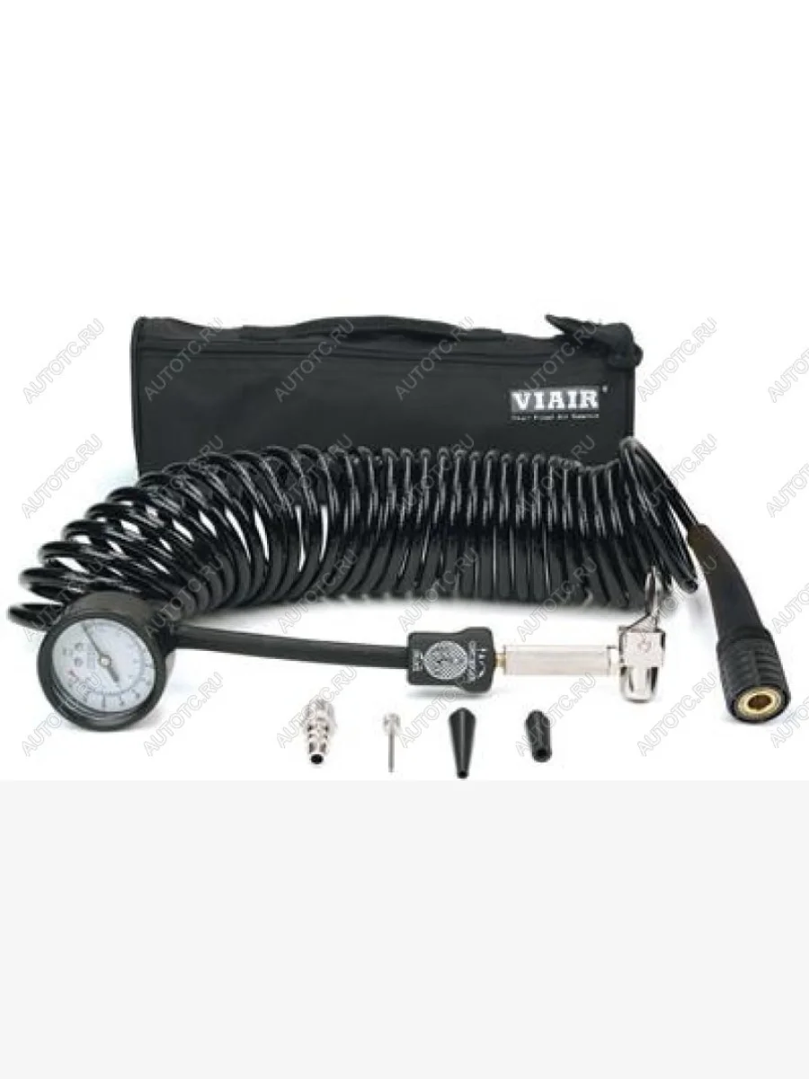 Шланг для подкачки колёс с манометром до 8 атм 7,6м черный армированный VIAIR 00029  в Самаре Самарской области