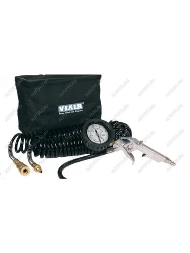 Шланг для подкачки колёс с пистолетом до 14 атм 7,6 м черный армированный VIAIR 00043