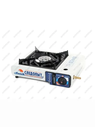 Плита газовая портативная "СЛЕДОПЫТ - PoweR" (с переходником), нержавеющая сталь СЛЕДОПЫТ pf-gst-m01