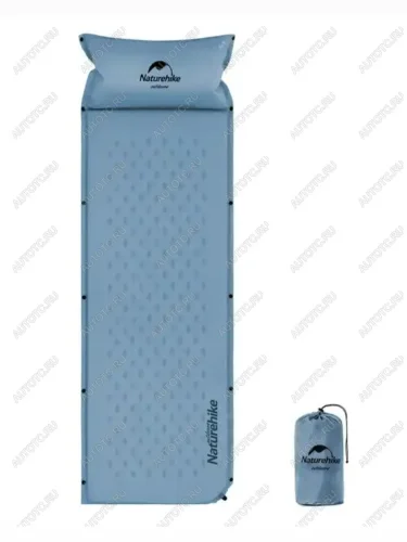 Коврик самонадувающийся с подушкой Naturehike, 185х60х2,5 см, синий Naturehike nh15q002-d-blsn
