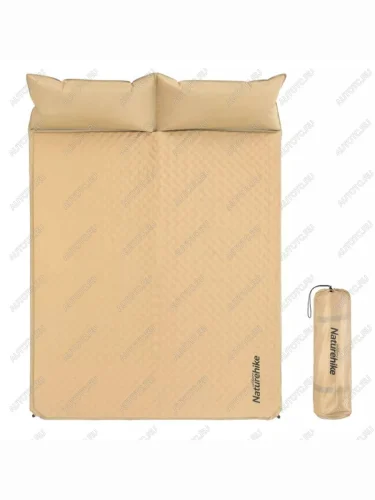 Коврик самонадувающийся Naturehike двойной, с подушками, 185х130х2,5 см, песочный Naturehike nh18q010-d-nye