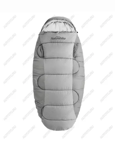Мешок спальный Naturehike Oval PS300, 220х95 см, (правый) (ТК: +4C), серый Naturehike nh20msd03-ps300g