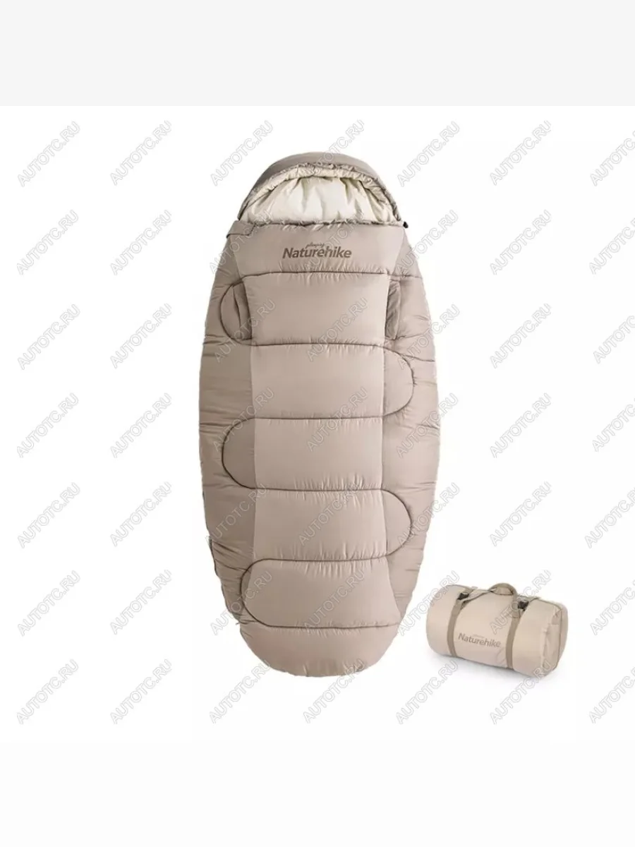 Мешок спальный Naturehike Oval PS400, 220х95 см, (правый) (ТК: 0C), бежевый Naturehike nh20msd03-ps400cr  в Воронеже Воронежской области
