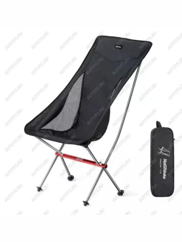 Кресло туристическое Naturehike YL06 складное, черное, высокая спинка, до 150 кг Naturehike nh18y060-z-bl