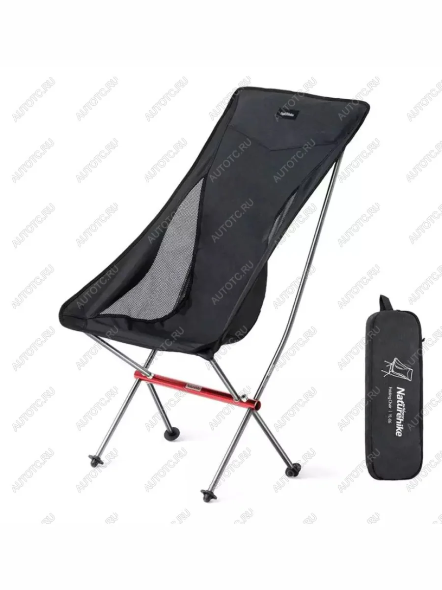Кресло туристическое Naturehike YL06 складное, черное, высокая спинка, до 150 кг Naturehike nh18y060-z-bl  в Воронеже Воронежской области