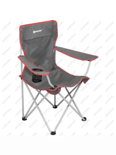 Кресло NISUS складное, с подлокотниками (серыйкрасный), без чехла NISUS n-96806h-gr-1