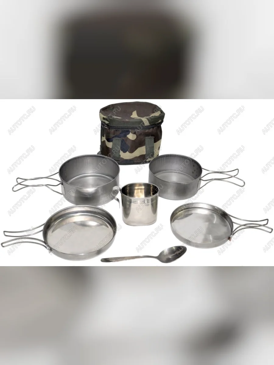 Набор посуды для офицера (2 котелка с боковыми ручками, кружка, ложка) в чехле Роза Ветров нн-014  в Воронеже Воронежской области