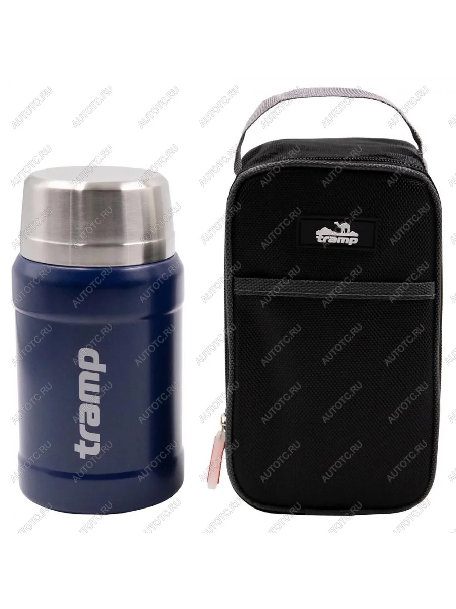 Термос TRAMP с широким горлом 0,8 л с сумкой (Синий) TRAMP trc-132-9305  в Самаре Самарской области
