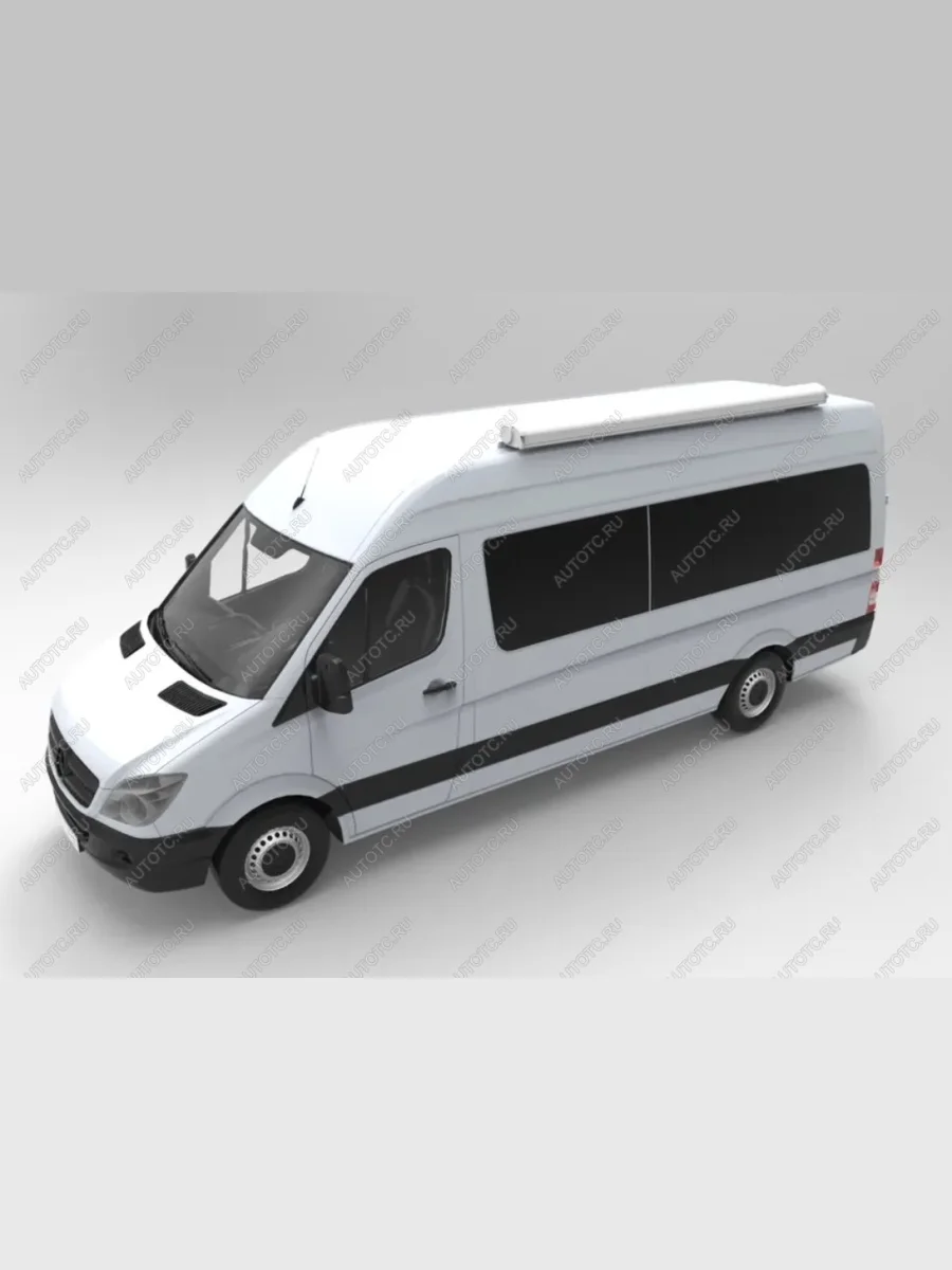 Маркиза автомобильная (3х2,5 м, кассетная с электроприводом, на крышу) РИФ Freightliner Columbia (2000-2025) (корпус белый)  с доставкой в г. Керчь