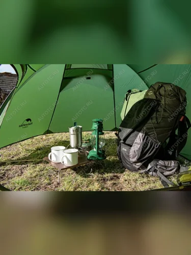 Палатка 3-местная, алюминиевый каркас Naturehike Opalus Si (зеленая) 