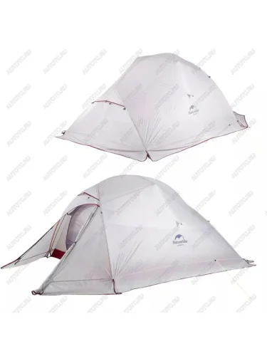 Палатка 3-местная, алюминиевый каркас, снежная юбка, сверхлегкая Naturehike Cloud Up Si (серо-красная) 