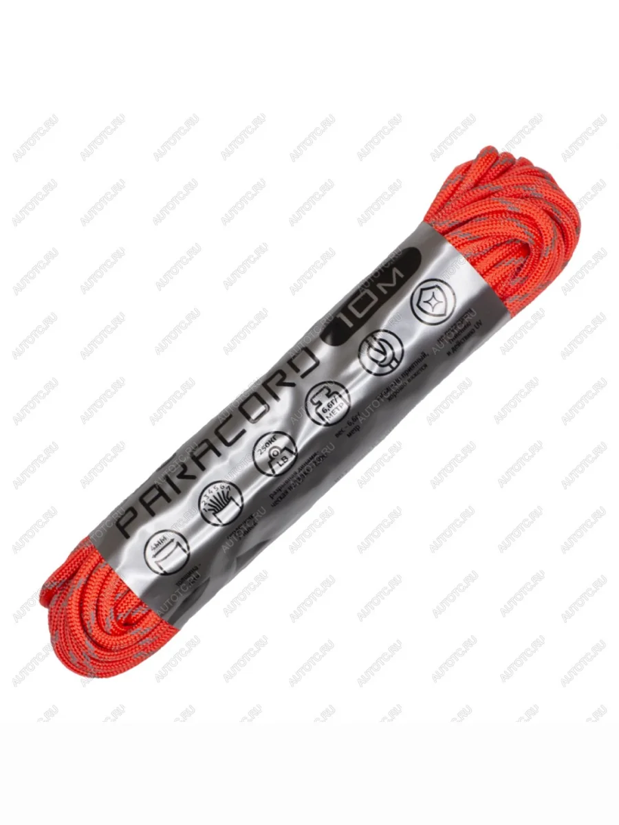 Паракорд 550 CORD nylon 10м световозвращающий (neon orange) CORD 550.n10.lm.n.or  в Воронеже Воронежской области