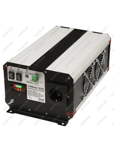 Инвертор (преобразователь напряжения) СибВольт 1512У DCAC, 12В220В, 1500Вт СИБКОНТАКТ св-1512у