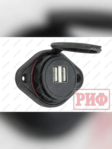 Розетка USB 3,1А накладное крепление, красная подсветка РИФ rif22-4-21450