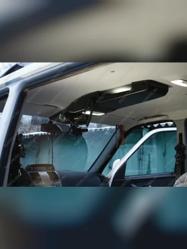 Консоль потолочная для установки рc УАЗ Патриот рестайлинг 2015, вырез под рc 140х40 мм, черная  280