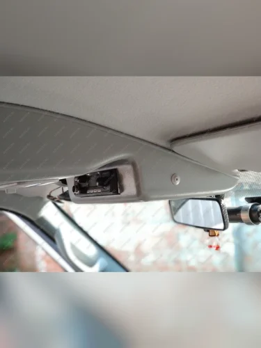 Консоль потолочная для установки рc УАЗ Патриот 2019, вырез под рс 140х40 ,без кармана, серая (ЭК)  302