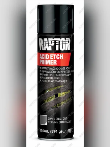 Грунт протравливающий RAPTOR аэрозоль, серый U-POL 450 мл  rptepal