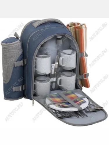 Набор для пикника на 4 персоны HELIOS (синийсерый)  hs-904 (4)